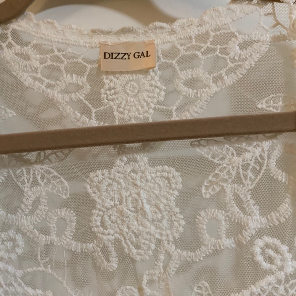 Short Ivory Lace Cover Up
